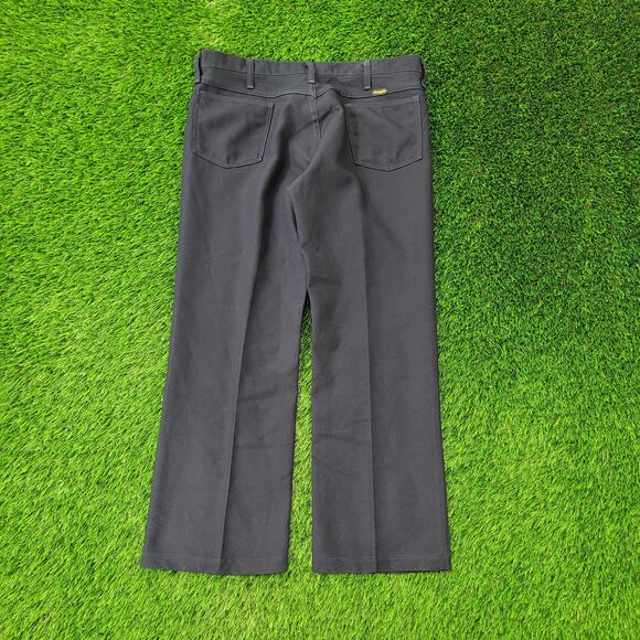 Vintage 80s Wrangler Polyester Pants 36x28 Black - Picture 2 of 16